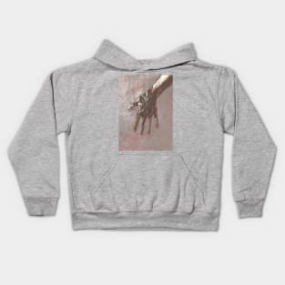 Digital collage, special processing. Hand, mystic. Ugly grainy texture on close up, so beautiful on distance. Desaturated, light. Kids Hoodie